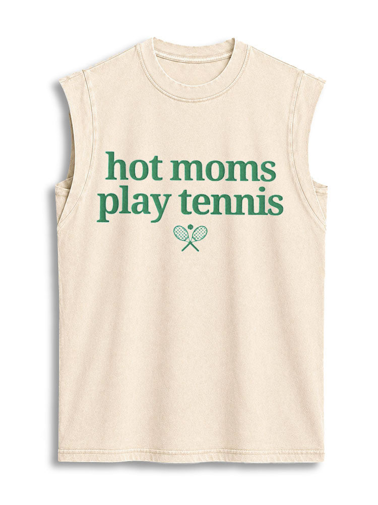 hot moms play tennis Vintage Washed Cotton Tank Top