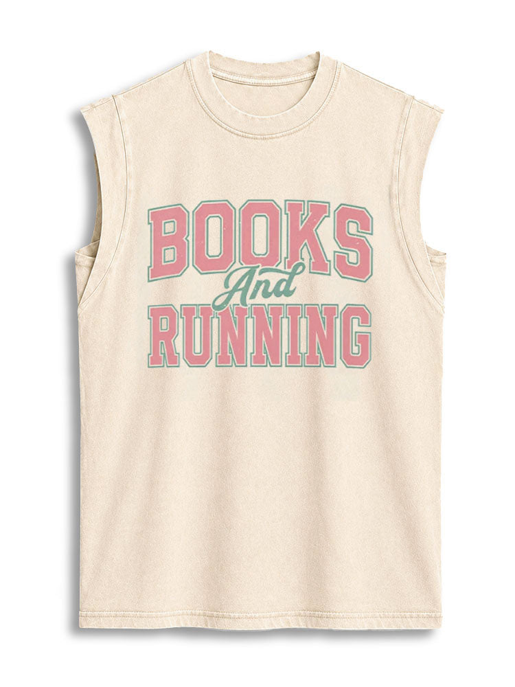BOOKS And RUNNING Vintage Washed Cotton Tank Top