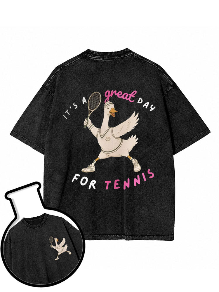 It's A Great Day for Tennis Washed T-Shirt