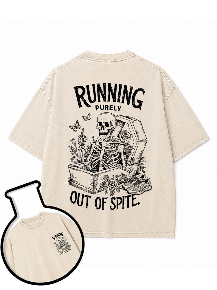 RUNNING PURELY OUT OF SPITE Washed T-Shirt