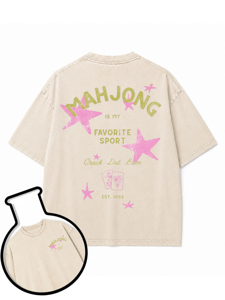 MAHJONG IS MY FAVORITE SPORT Washed T-Shirt