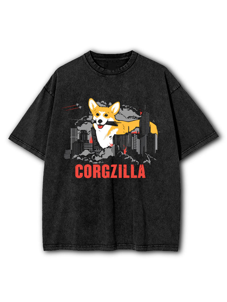 CORGZILLA Washed T-Shirt