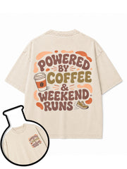 POWERED BY COFFEE & WEEKEND RUNS Washed T-Shirt