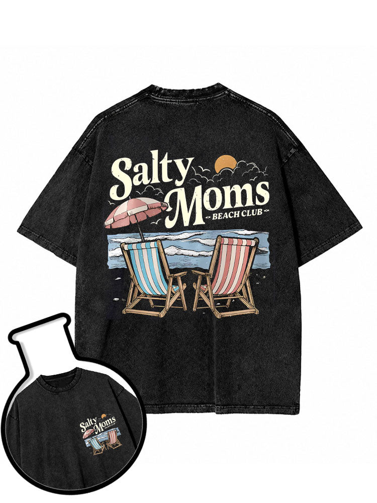 Salty Moms Beach Club Washed T-Shirt