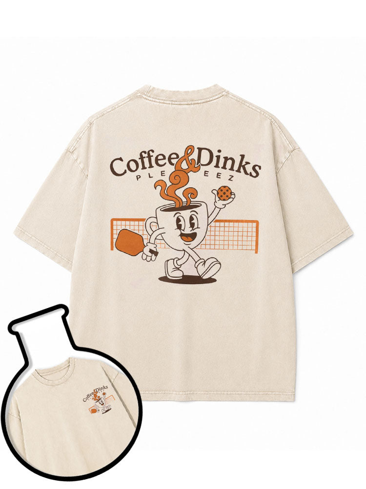 Coffee & Dinks PLEASE Washed T-Shirt