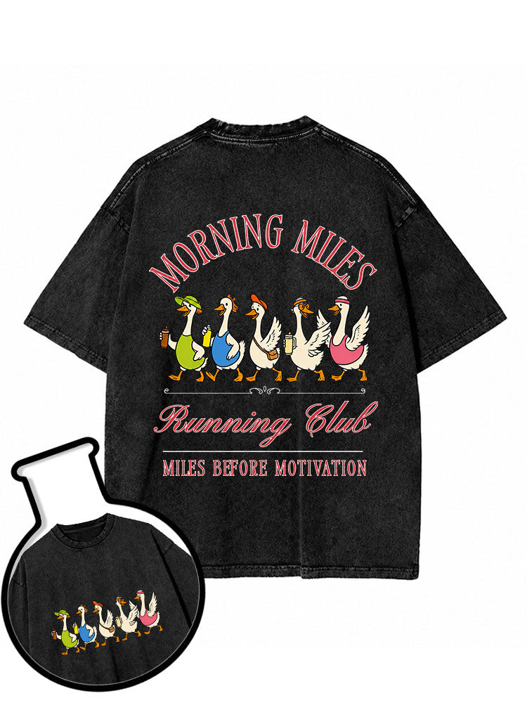 Morning Miles Running Washed T-Shirt