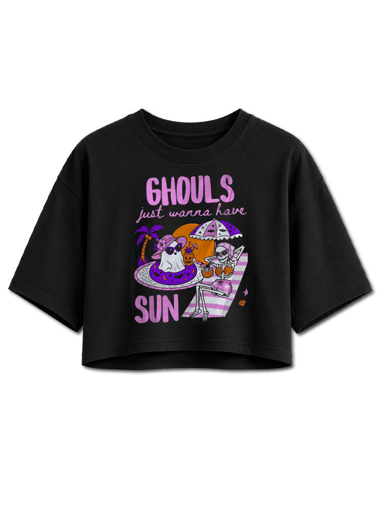 Ghouls Just Wanna Have Sun Crop Tops