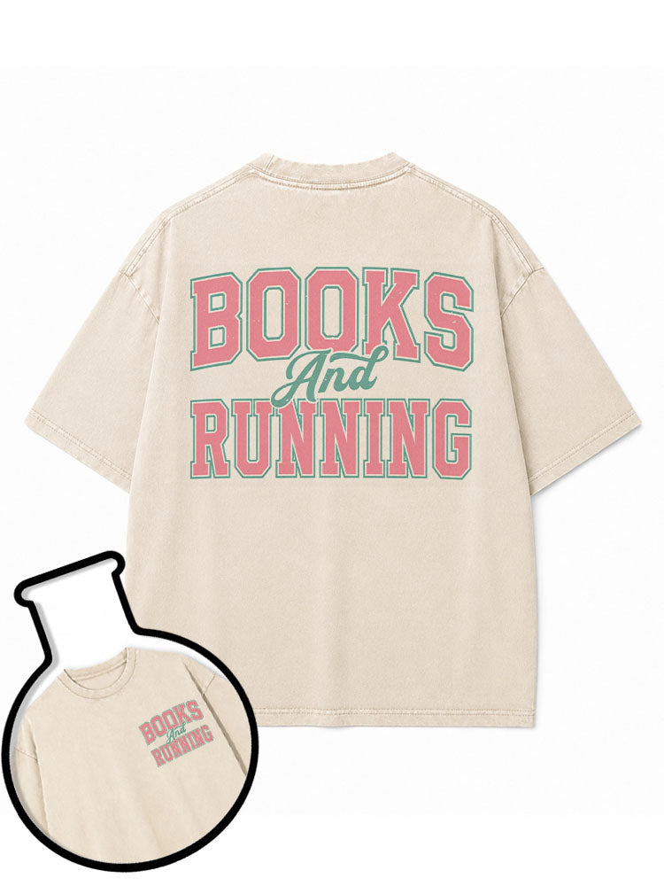 BOOKS And RUNNING Washed T-Shirt