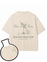 Tinis & Tennis HEALTH & SOCIAL CLUB Washed T-Shirt