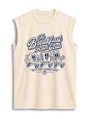 The Breakfast Run Club Vintage Washed Cotton Tank Top