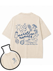 MARATHON RUNNER IN IT FOR THE LONG RUN Washed T-Shirt