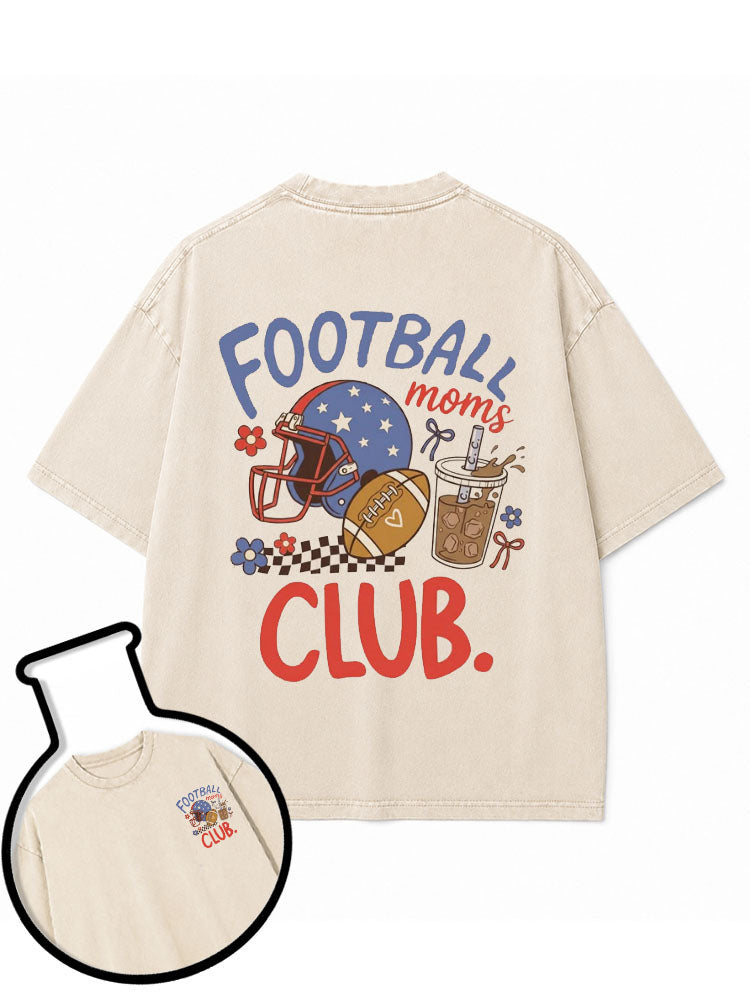 FOOTBALL moms CLUB Washed T-Shirt