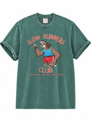 Slow Runners Club Fast Ha Ha Ha Good One Washed T-Shirt