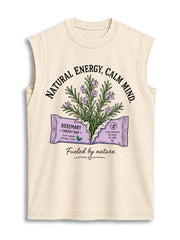 Natural Energy Calm Mind Vintage Washed Cotton Tank Top