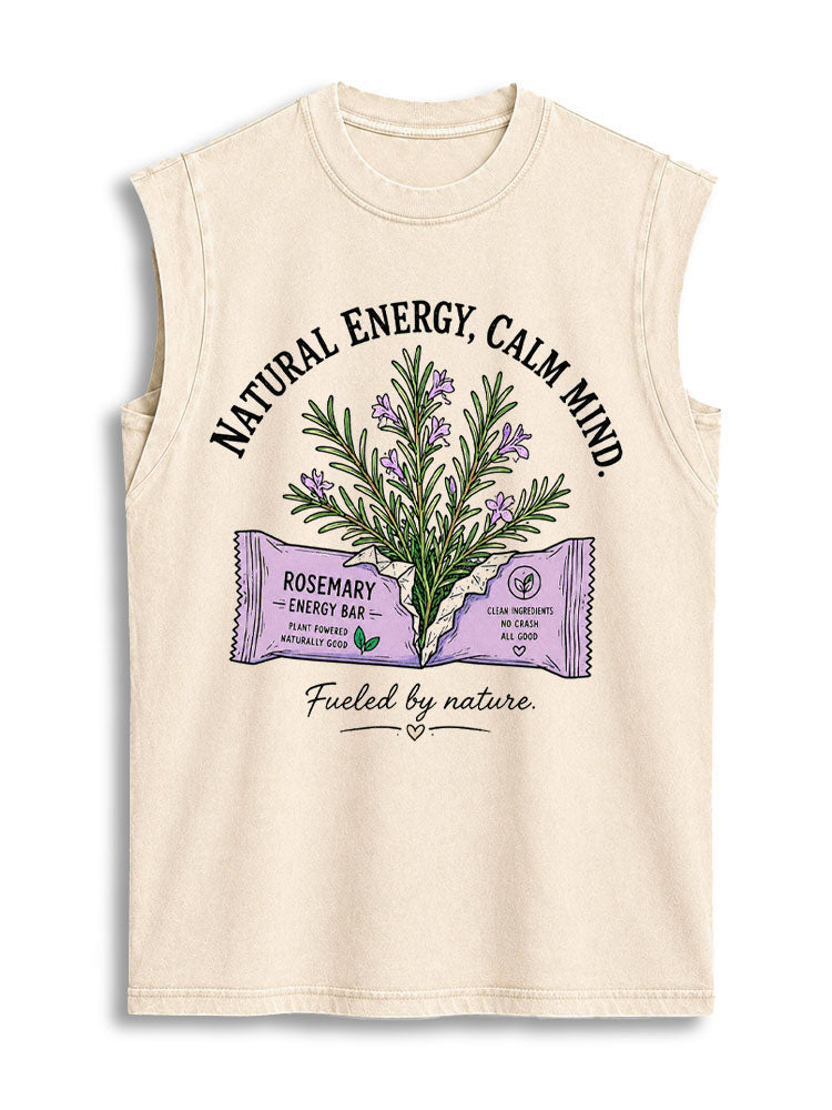 Natural Energy Calm Mind Vintage Washed Cotton Tank Top