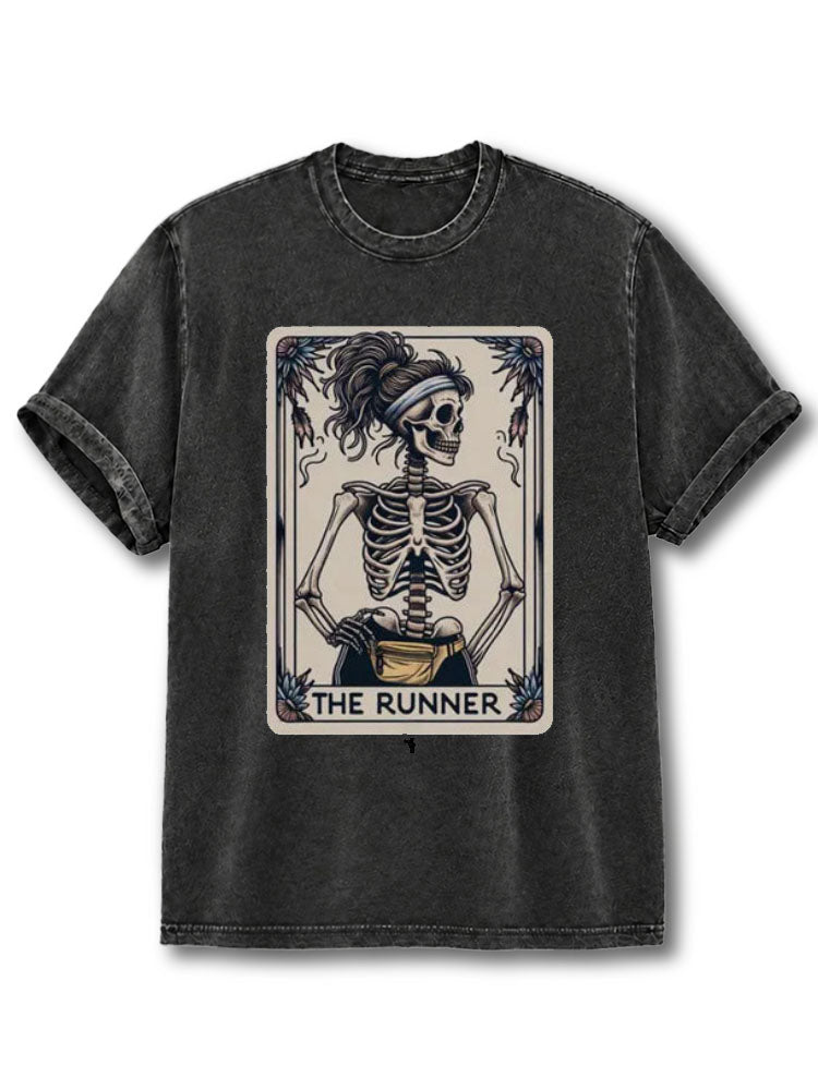 Running Tarot Card Washed T-Shirt