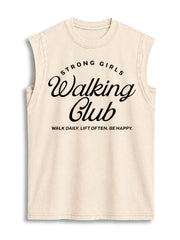 STRONG GIRLS WALKING CLUB Vintage Washed Cotton Tank Top