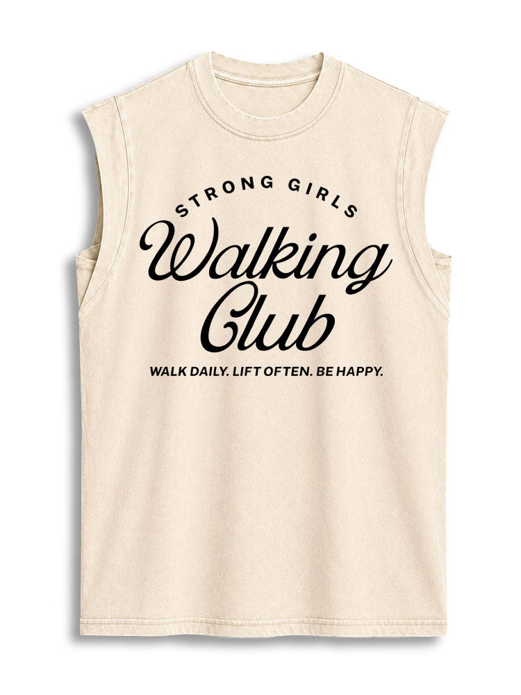 STRONG GIRLS WALKING CLUB Vintage Washed Cotton Tank Top