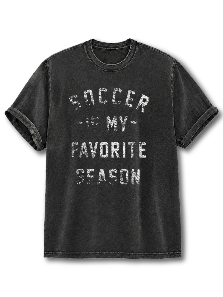 Soccer Is My Favorite Season Washed T-Shirt