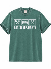 Eat Sleep Darts Washed T-Shirt