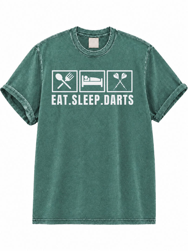 Eat Sleep Darts Washed T-Shirt