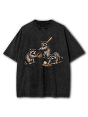 Raccoon Baseball Washed T-Shirt