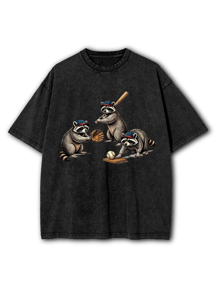 Raccoon Baseball Washed T-Shirt