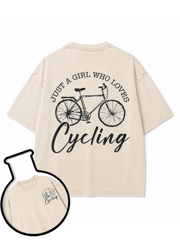 JUST A GIRL WHO LOVES Washed T-Shirt