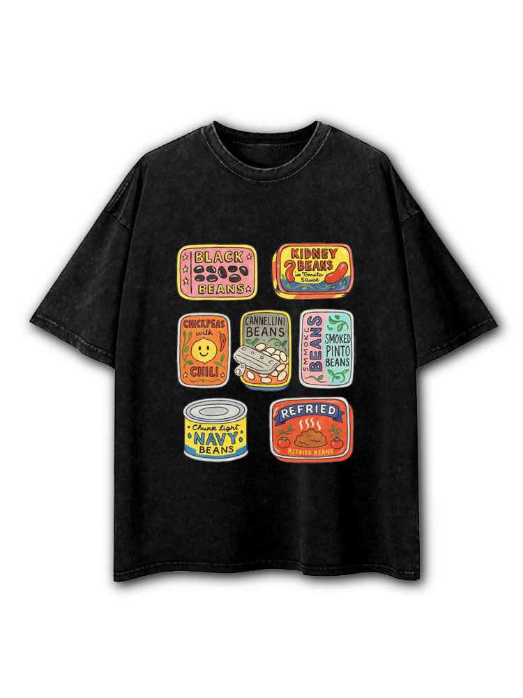 Canned Beans Washed T-Shirt