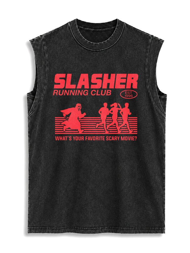 SLASHER RUNNING CLUB Vintage Washed Cotton Tank Top