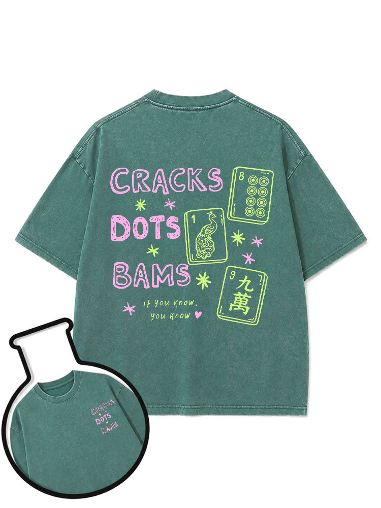 CRACKS DOTS BAMS Washed T-Shirt