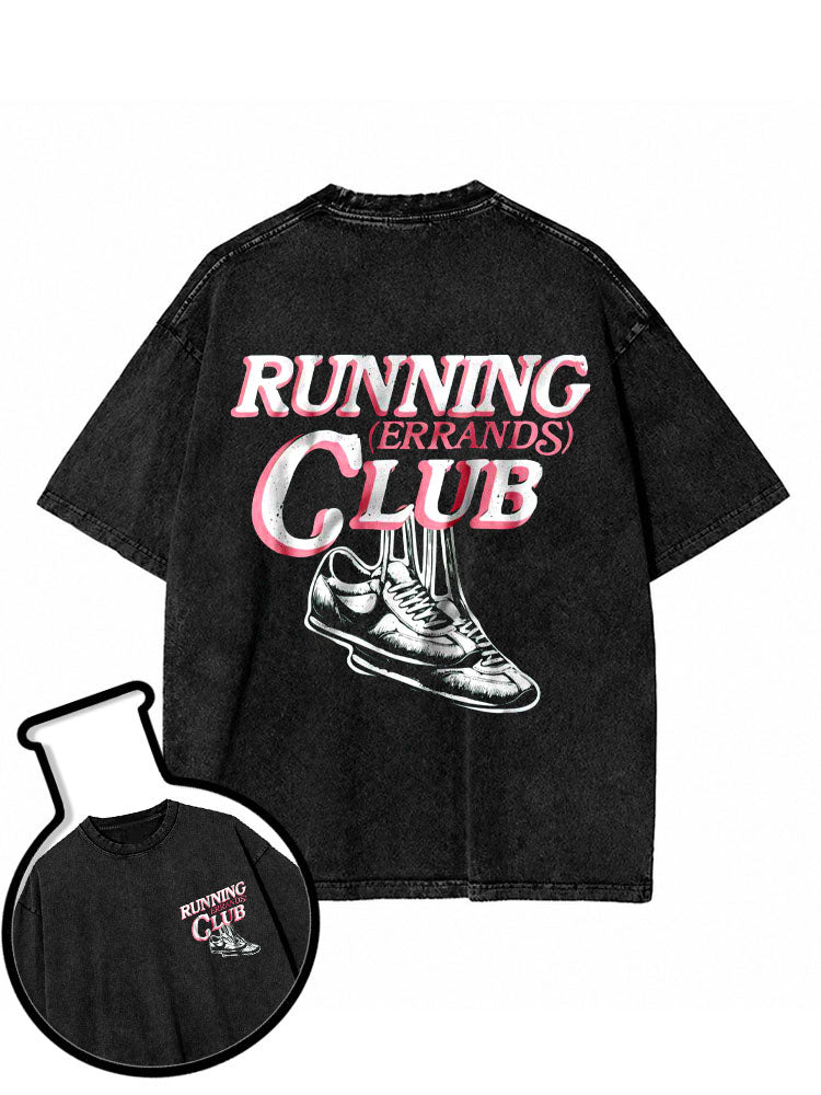 RUNNING (ERRANDS) CLUB Washed T-Shirt