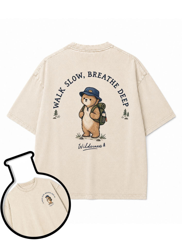 WALK SLOW BREATHE DEEP Washed T-Shirt