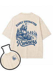 EASILY DISTRACTED BY Runners Washed T-Shirt