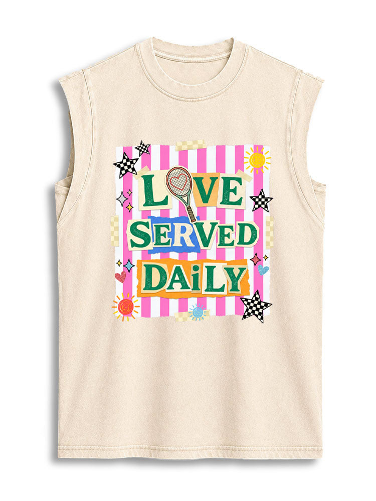 LOVE SERVED DAILY Vintage Washed Cotton Tank Top