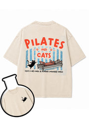 life is all cats & Pilates Washed T-Shirt