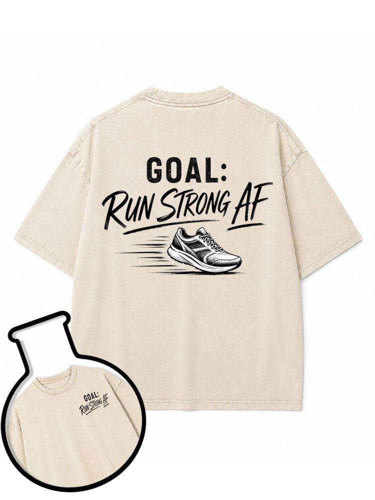 Run Strong AF Washed T-Shirt