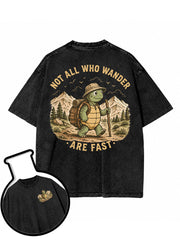 NOT ALL WHO WANDER ARE FAST Washed T-Shirt