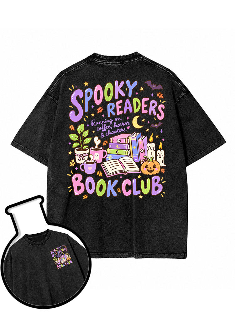Running on coffee horror & chapters Washed T-Shirt