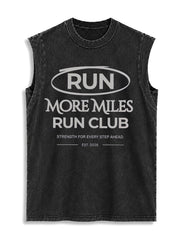 RUN MORE MILES RUN CLUB Vintage Washed Cotton Tank Top