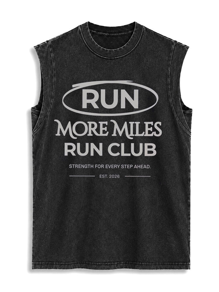 RUN MORE MILES RUN CLUB Vintage Washed Cotton Tank Top