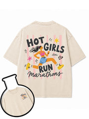 HOT GIRLS RUN Marathons Washed T-Shirt