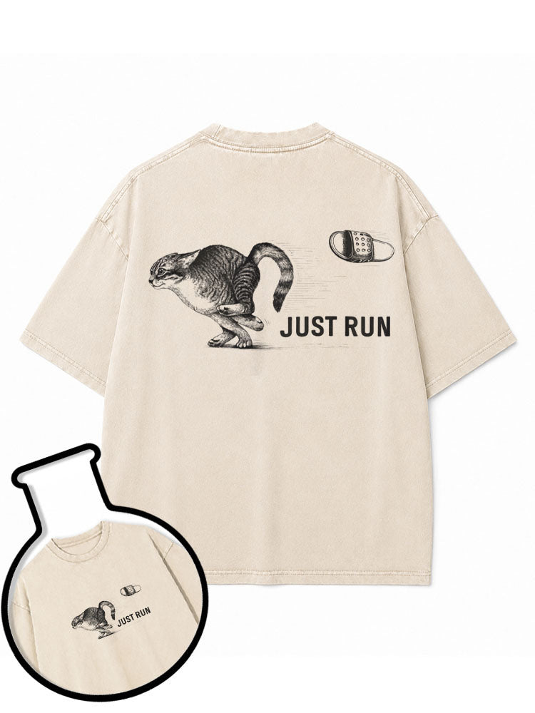 JUST RUN Washed T-Shirt
