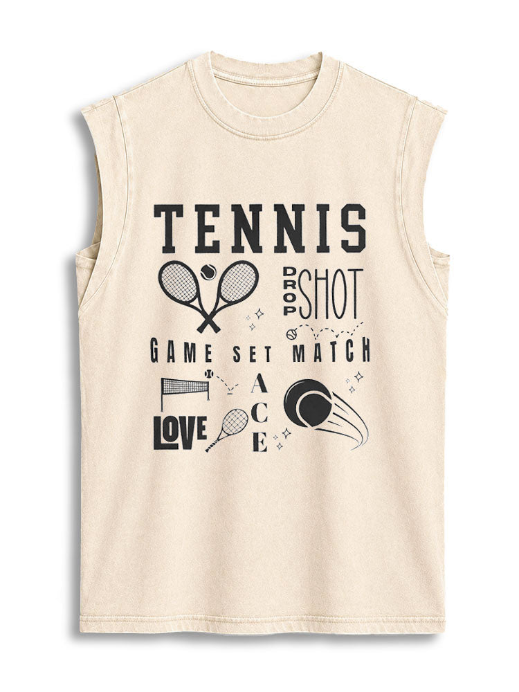 TENNIS LOVER Vintage Washed Cotton Tank Top