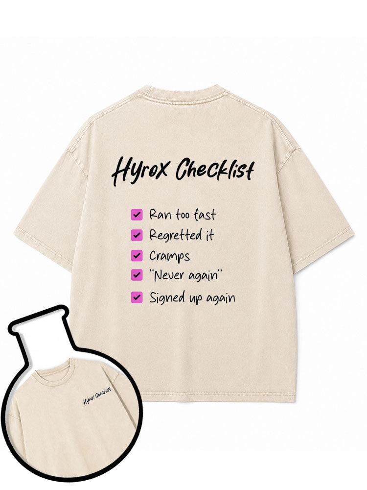 Hyrox Checklist Washed T-Shirt