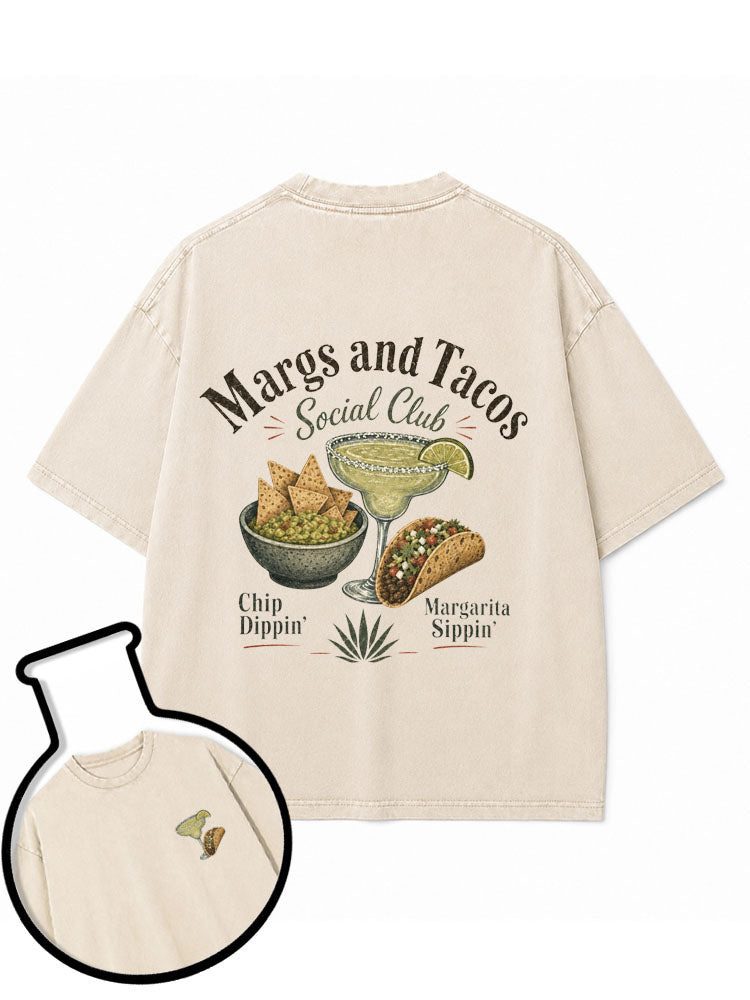 Margs and Tacos Social Club Washed T-Shirt
