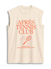 APRÈS TENNIS: BECAUSE HYDRATION MATTERS Vintage Washed Cotton Tank Top