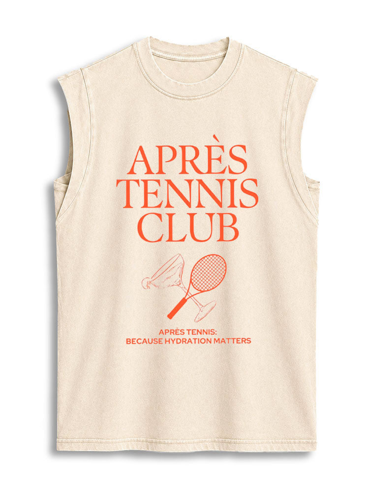 APRÈS TENNIS: BECAUSE HYDRATION MATTERS Vintage Washed Cotton Tank Top