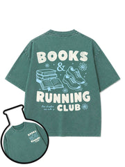 BOOKS & RUNNING CLUB ONE CHAPTER ONE MILE Washed T-Shirt