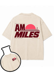 MORNING RUN CLUB AM MILES GOOD MORNING GREAT MILES Washed T-Shirt
